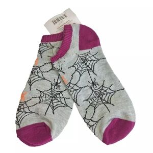 Low Cut Socks Ladies' Shoe Size 4-10 Purple Gray Spider & Web Polyester Spandex